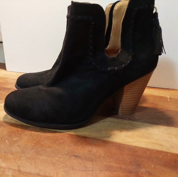 Black Suede Booties - Picture 2 of 6